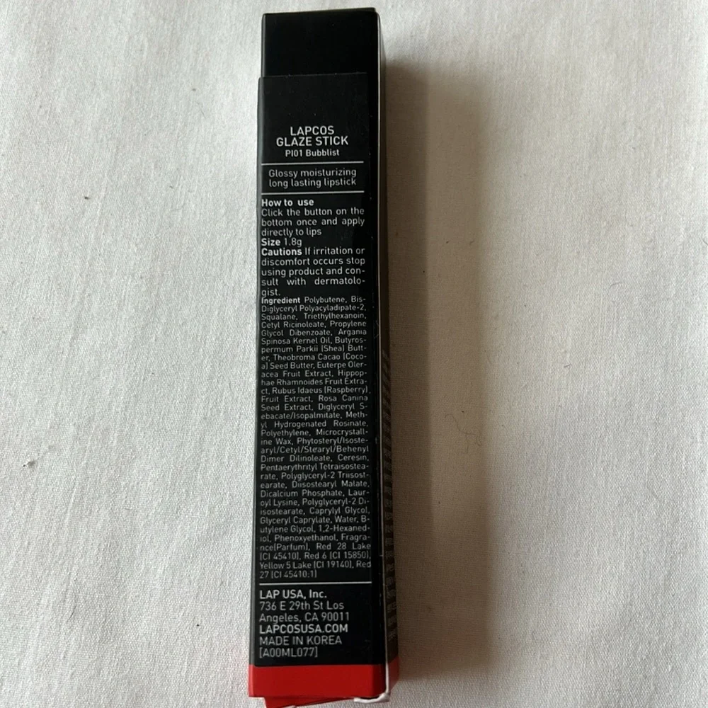 Lapcos Glaze Stick Glossy Moisturizing Long Lasting Lipstick-Plo1 Bubblist  NIB